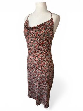 Y2K Misope Floral Cowl Midi Slip Dress Size M